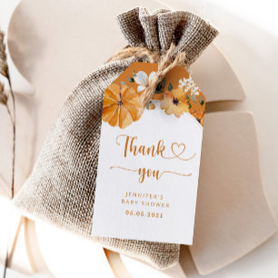 Pumpkin Fall Babydusche danke Tag Geschenkanhänger