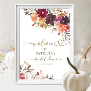 Pumpkin Fall Brautparty Begrüßungszeichen Poster