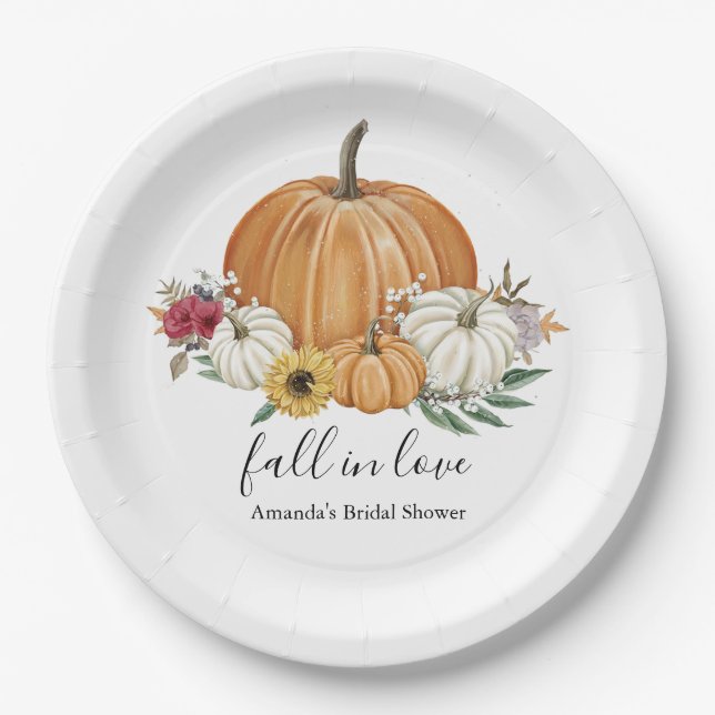 Pumpkin Fall Brautparty Paper-Teller Pappteller (Vorderseite)