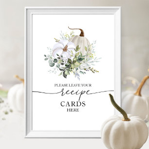 Pumpkin Fall Brautparty Rezeptkarten Zeichen Poster