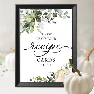 Pumpkin Fall Brautparty Rezeptkarten Zeichen Poster