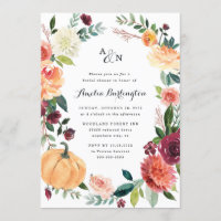 Pumpkin Fall Elegante Flora Rustikales Brautparty