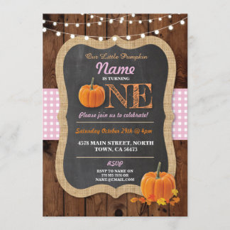 Pumpkin Fall erste Geburtstagsparty Einladung