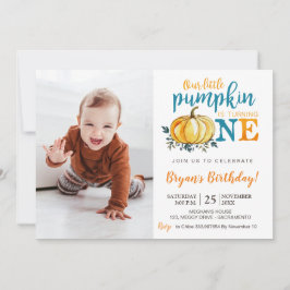 Pumpkin Fall First Birthday Einladung Fotografie
