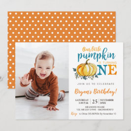 Pumpkin Fall First Birthday Einladung Fotografie