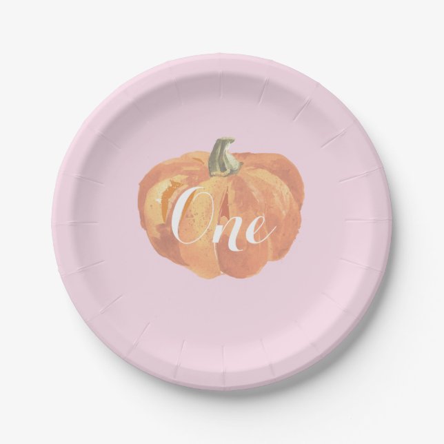 Pumpkin Fall First Birthday Party Paper Teller (Vorderseite)