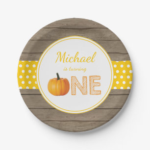Pumpkin Fall First Birthday Party Paper Teller