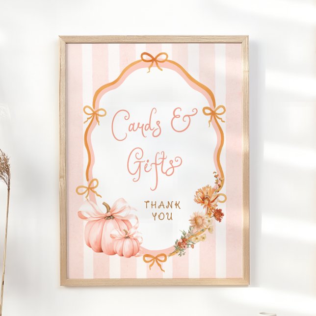 Pumpkin Fall Floral Baby Shower Cards and Gifts Poster (Von Creator hochgeladen)