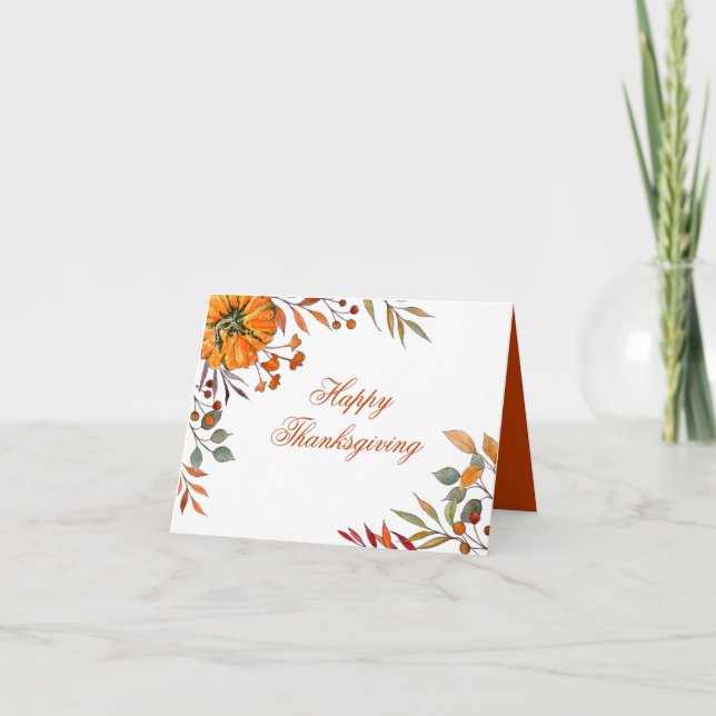 Pumpkin Fall foliage Erntedank Company Card Karte (Vorderseite)