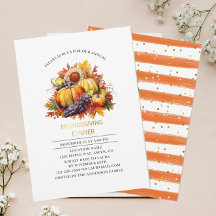 Pumpkin Fall Friendsgiving Dinner Aquarell