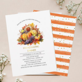 Pumpkin Fall Friendsgiving Dinner Aquarell Einladung