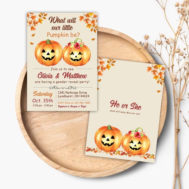 Pumpkin Fall Gender offenbaren Einladung (Von Creator hochgeladen)