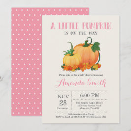 Pumpkin Fall Girl Baby Shower Einladungskarte