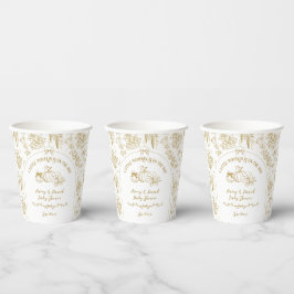 Pumpkin Fall Gold Whimsical Floral Baby Dusche Pappbecher