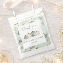 Pumpkin Fall Green Baby Dusche Beutel