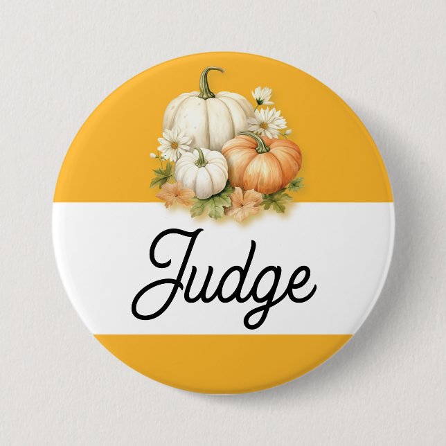 Pumpkin Fall Harvest Fair Judge Button (Vorderseite)
