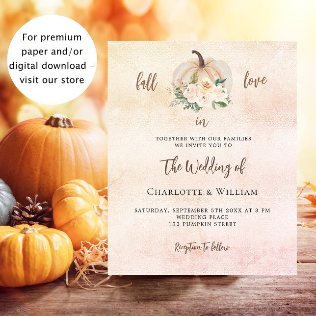 Pumpkin Fall Liebe Creme Budget Einladung Hochzeit Flyer (Von Creator hochgeladen)