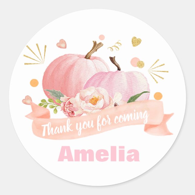 Pumpkin Fall Party Stickers Pumpkin Aufkleber (Vorderseite)