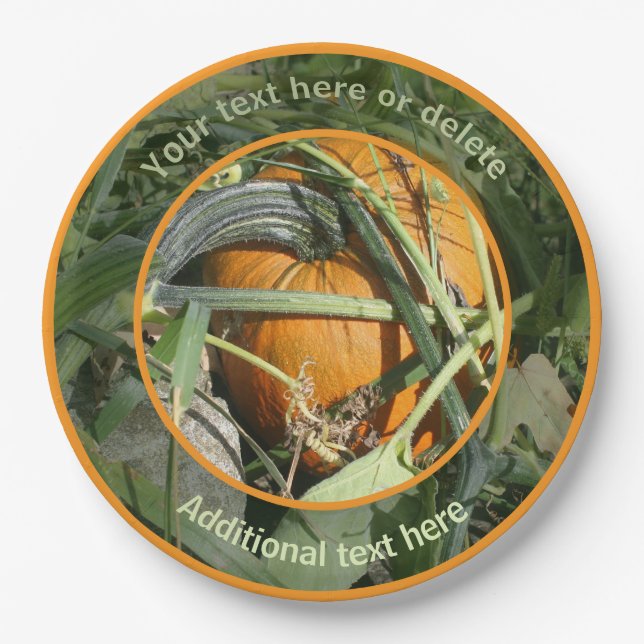 Pumpkin Fall Personalisiertes Party Pappteller (Vorderseite)