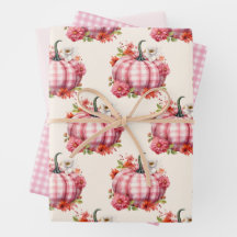 Pumpkin Fall Pink Kariert Baby Dusche