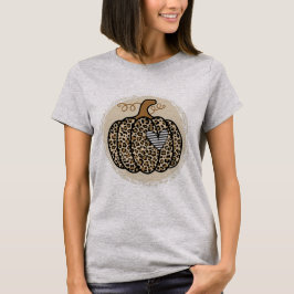Pumpkin Fall Pumpkin Leopard Print Funny T-Shirt