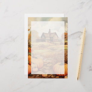 Pumpkin Farm Fall Harvest Erntedank Briefpapier
