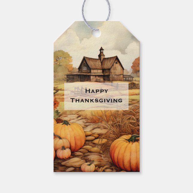 Pumpkin Farm Fall Harvest Erntedank Geschenkanhänger (Vorderseite)