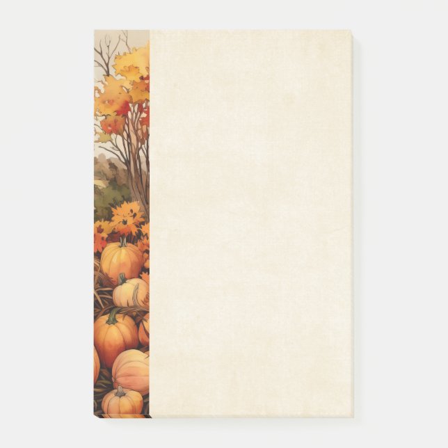 Pumpkin Farm Fall Harvest Erntedank Post-it Klebezettel (Vorderseite)