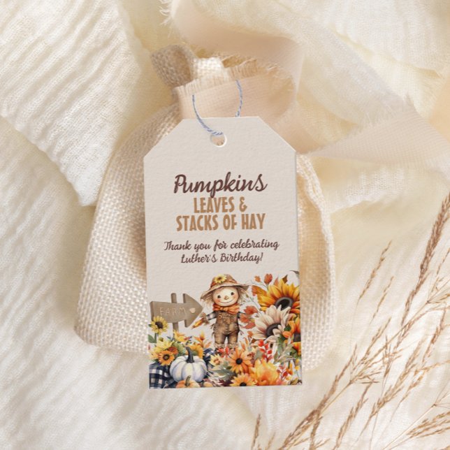 Pumpkin Farm Fall Sonnenblume Geburtstag Geschenkanhänger (Von Creator hochgeladen)