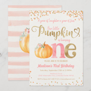 Pumpkin First Birthday Einladung