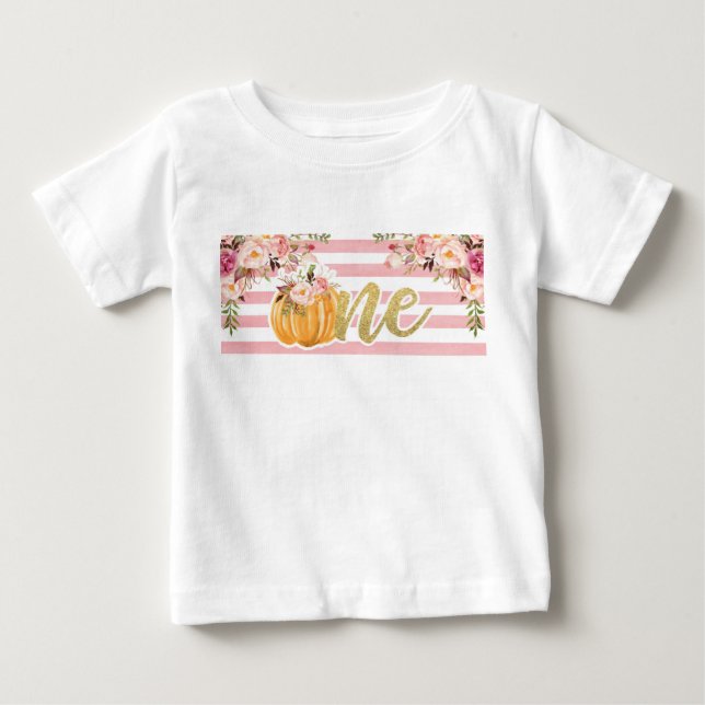 Pumpkin First Birthday ONE Shirt - Blumenstrauß (Vorderseite)