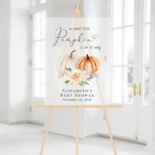 Pumpkin Floral Baby Dusche Mattiert Willkommen Acrylschild