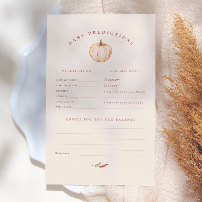 Pumpkin Floral Baby Shower Predication Advisor Gam (Von Creator hochgeladen)