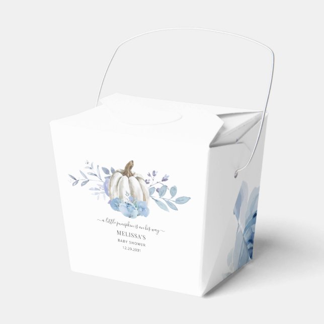 Pumpkin Floral Blue Lilac Baby Dusche Geschenkschachtel (Vorderseite)