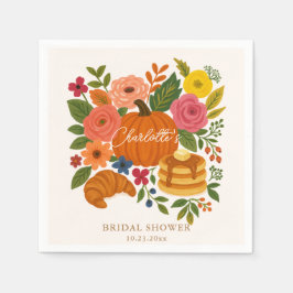 Pumpkin Floral Brautparty Paper Napkin Serviette