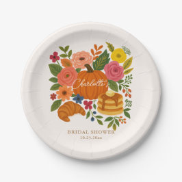 Pumpkin Floral Brautparty Paper Teller