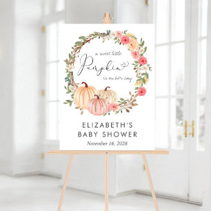 Pumpkin Floral Girl Baby Dusche Willkommen Acrylschild