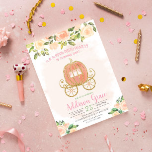 Pumpkin Floral Glitzer Girl Birthday Einladung