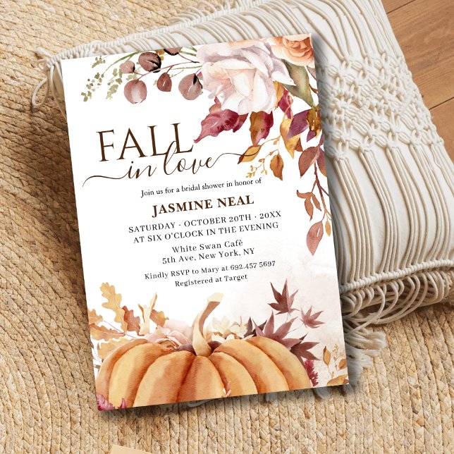 Pumpkin Floral Herbst | Rückgang des Brautparty de Einladung (Von Creator hochgeladen)