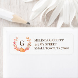 Pumpkin Floral Monogram Fall Erntedank