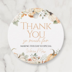 Pumpkin Floral Vielen Dank für Ihr Geschenk Tag Geschenkanhänger
