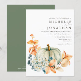 Pumpkin & Florals Hochzeitsfeiern Herbstfarben Einladung