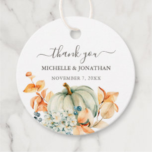 Pumpkin & Florals in Herbstfarben Gastgeschenk Hoc Geschenkanhänger