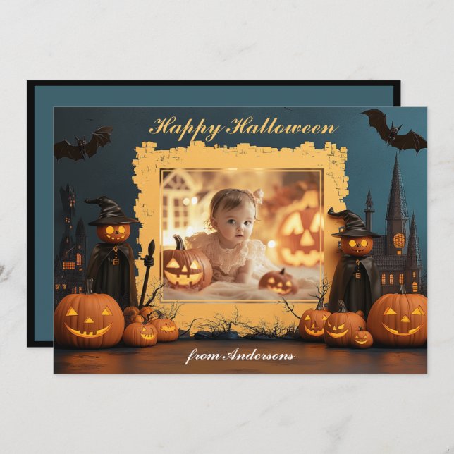 Pumpkin Flüchtige Blick-a-BOO Karte (Vorne/Hinten)