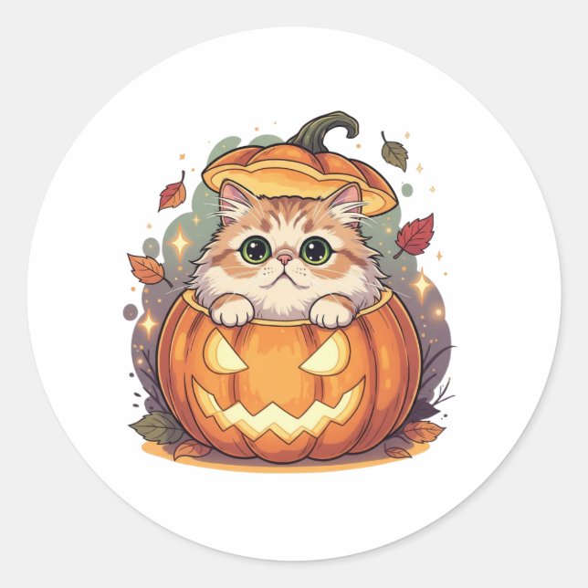 Pumpkin Flüchtige Blick Persian - Fluffy Persian H Runder Aufkleber (Vorderseite)