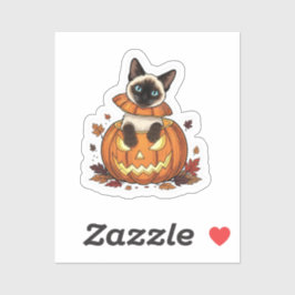 Pumpkin-Flüchtige Blick Siamese - Niedliche Hallow Aufkleber