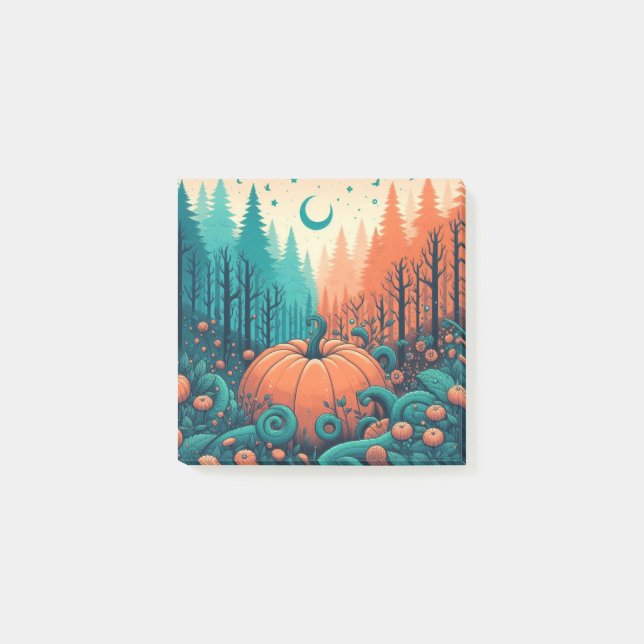 Pumpkin Fun Herbst Erntedank Orange Herbstlaub Post-it Klebezettel (Vorderseite)