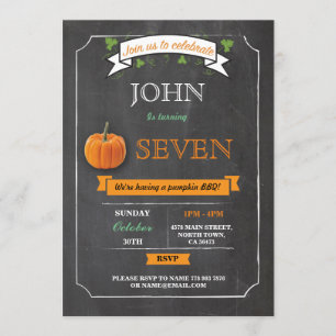 Pumpkin Geburtstagsparty 5. 6. 7. 9. Einladung