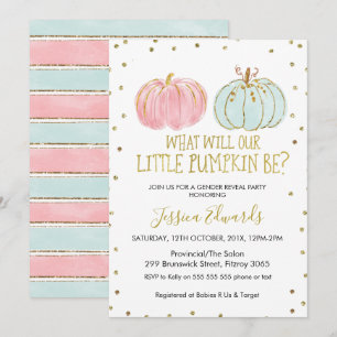 Pumpkin Gender Reveal Baby Shower Einladung