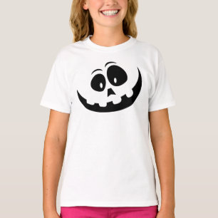 Pumpkin-Gesicht bestickt T-Shirt